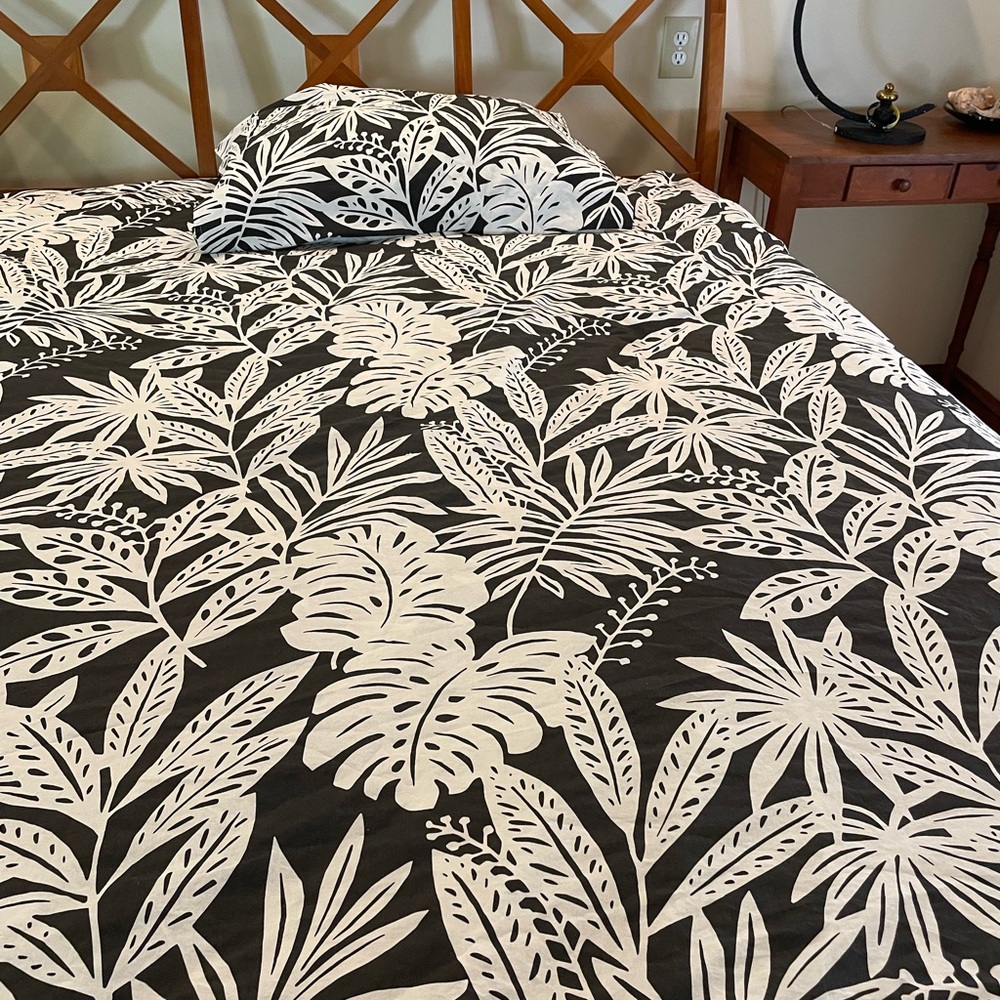 IKEA Bold, Bright Queen Botanical Duvet Cover & Pillowcase